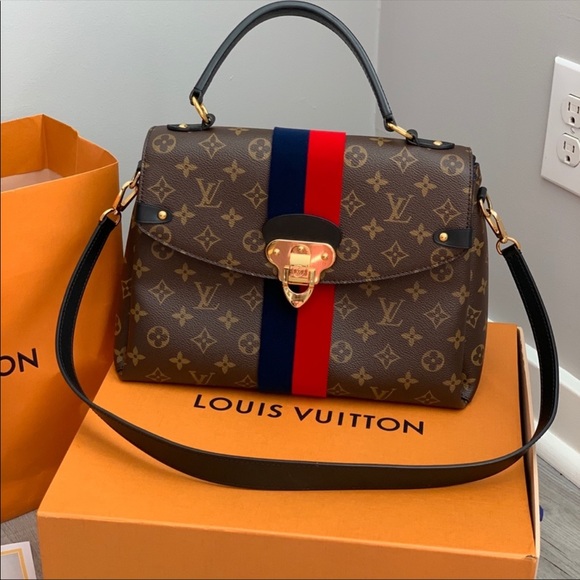 Louis Vuitton Monogram Tote with Red and Blue Stripe - Picture 1 of 16